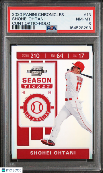 Shohei Ohtani - 2020 Panini Chronicles Contenders Optic Cont. Optic Holo PSA 8