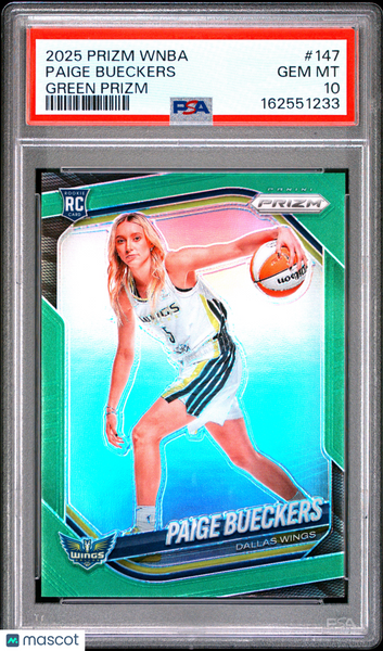 Paige Bueckers - 2025 Panini Prizm WNBA Green PSA 10 #147