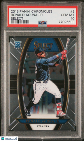 Ronald Acuna JR. - 2018 Panini Chronicles Select PSA 10