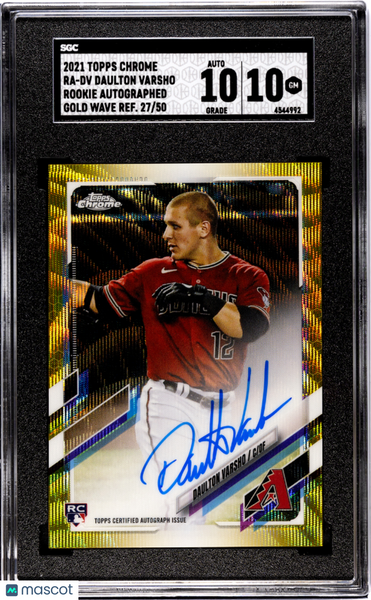 Daulton Varsho - 2021 Topps Chrome Rookie Autograph Gold Wave Refractor SGC 10