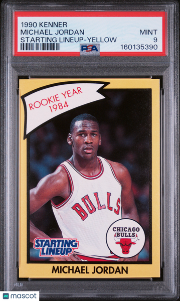 Michael Jordan - 1990 Kenner Starting Line-Up Lineup Yellow PSA 9