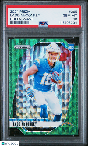 Ladd Mcconkey - 2024 Panini Prizm Green Wave PSA 10