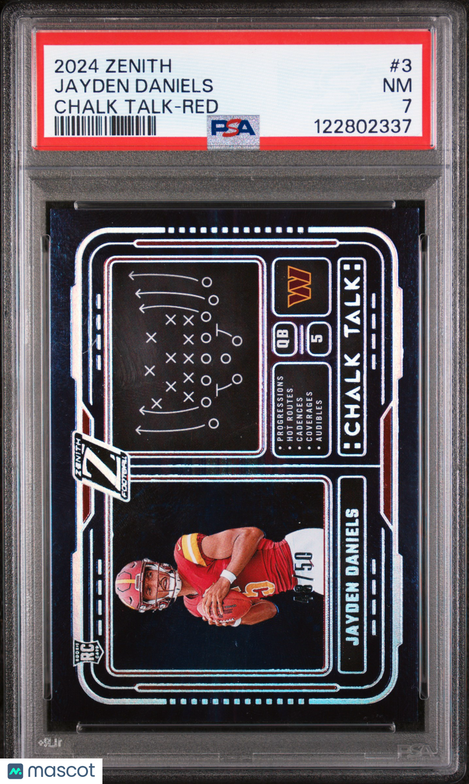 Jayden Daniels - 2024 Panini Zenith Chalk Talk Red PSA 7 48/50