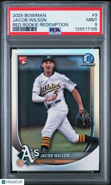 Jacob Wilson - 2025 Bowman Red Rookie Redemption PSA 9