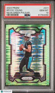 Bryce Young - 2023 Panini Prizm Neon Green Pulsar Rookie PSA 10