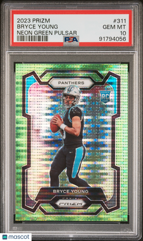 Bryce Young - 2023 Panini Prizm Neon Green Pulsar Rookie PSA 10