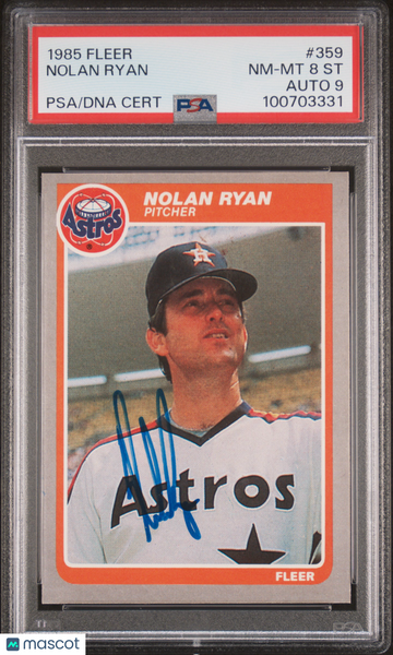 Nolan Ryan - 1985 Fleer PSA DNA 8 ST Auto 9 Signed
