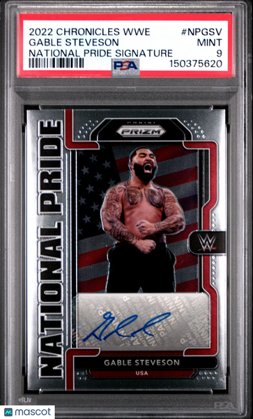 Gable Steveson - 2022 Panini Chronicles WWE National Pride Signatures PSA 9