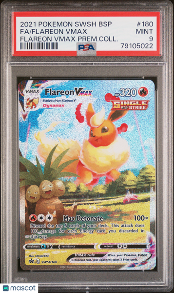 2021 Pokemon Swsh Black Star Promo Flareon VMAX Fa PSA 9 #180