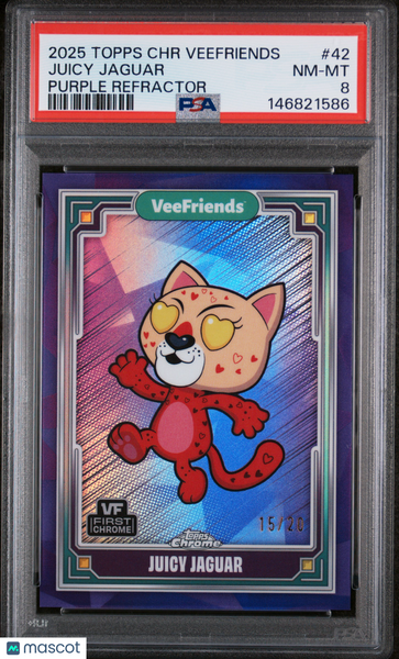 2025 Topps Chrome Veefriends Juicy Jaguar #42 PSA 8