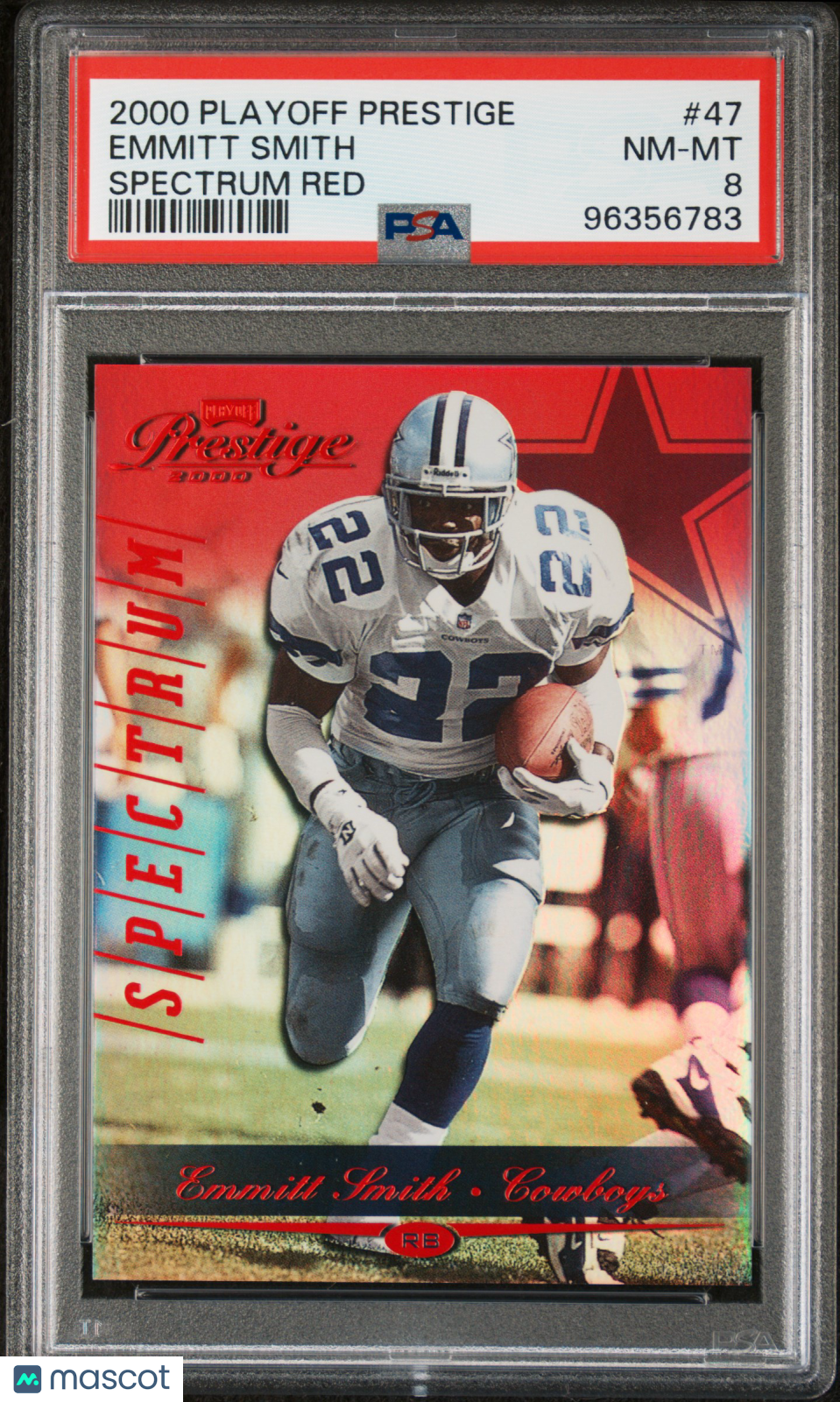 Emmitt Smith - 2000 Playoff Prestige Spectrum Red PSA 8 /100