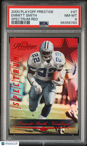 Emmitt Smith - 2000 Playoff Prestige Spectrum Red PSA 8 /100