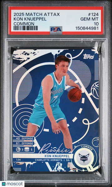 Kon Knueppel - 2025 Topps Match Attax Common PSA 10