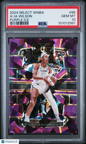 A'ja Wilson - 2024 Panini Select WNBA Purple Ice 105/149 PSA 10 #86
