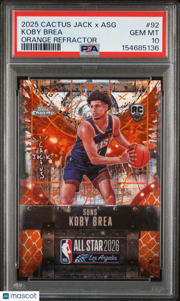 Koby Brea - 2025 Topps Chrome Cactus Jack  Orange Refractor PSA 10 17/50