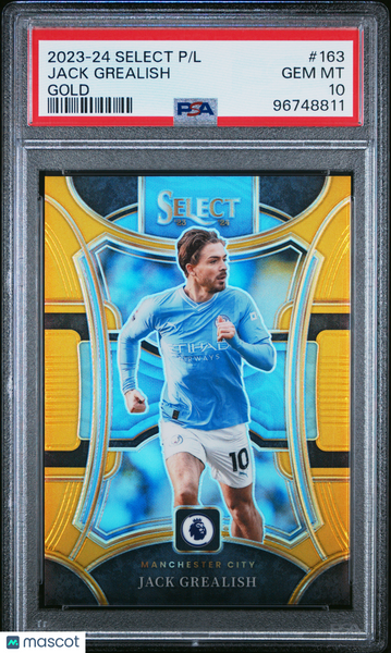 Jack Grealish - 2023-24 Panini Select Premier League Gold PSA 10 8/10
