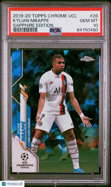 Kylian Mbappe - 2019 Topps Chrome UEFA Champions League Sapphire Edition PSA 10