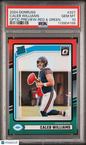 Caleb Williams - 2024 Panini Donruss Optic Preview Red & Green PSA 10