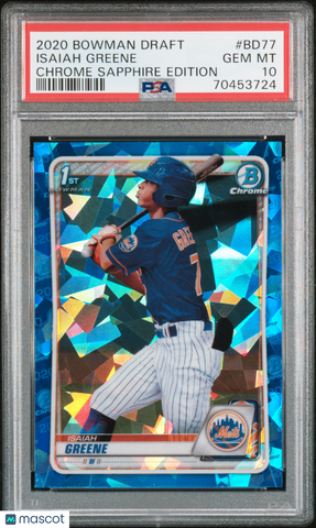 Isaiah Greene - 2020 Bowman Draft Chrome Sapphire Edition PSA 10