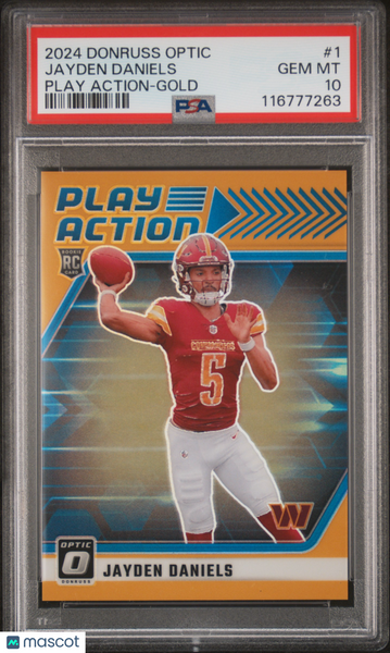 Jayden Daniels - 2024 Panini Donruss Optic Play Action Gold PSA 10