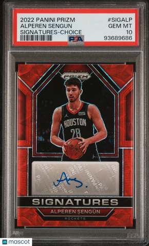 Alperen Sengun - 2022 Panini Prizm Signatures Choice PSA 10