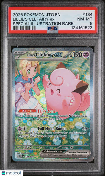 2025 Pokemon Journey Together Lillie's Clefairy EX Illustration Rare PSA 8 #184