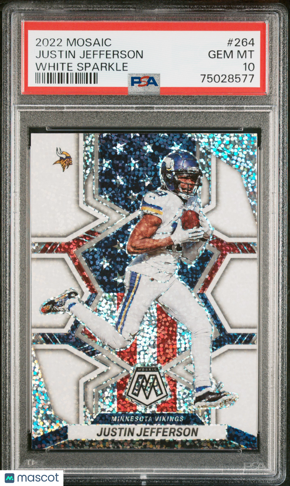 Justin Jefferson - 2022 Panini Mosaic White Sparkle PSA 10