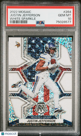 Justin Jefferson - 2022 Panini Mosaic White Sparkle PSA 10