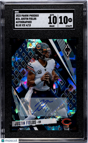 Justin Fields - 2023 Panini Phoenix Autograph Blue Ice SGC 10 /15