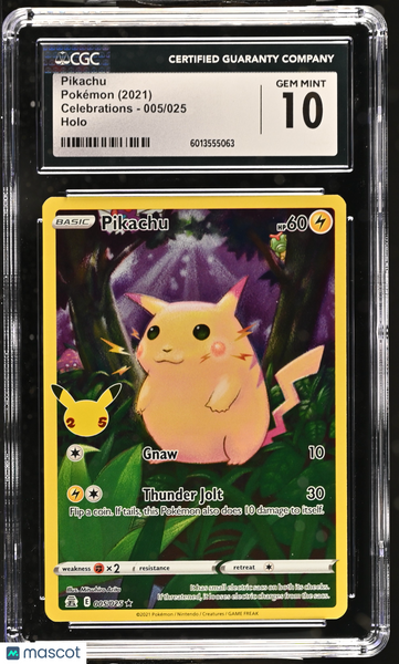2021 Pokemon Celebrations Pikachu Holo  CGC 10 #005/025