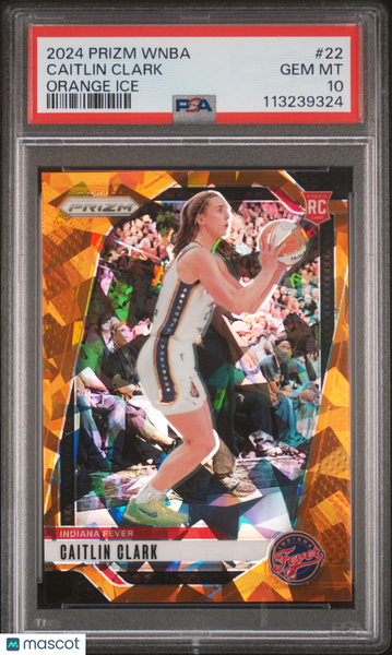 Caitlin Clark - 2024 Panini Prizm WNBA Orange Ice PSA 10