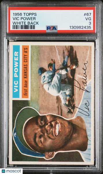 Vic Power - 1956 Topps White Back PSA 3