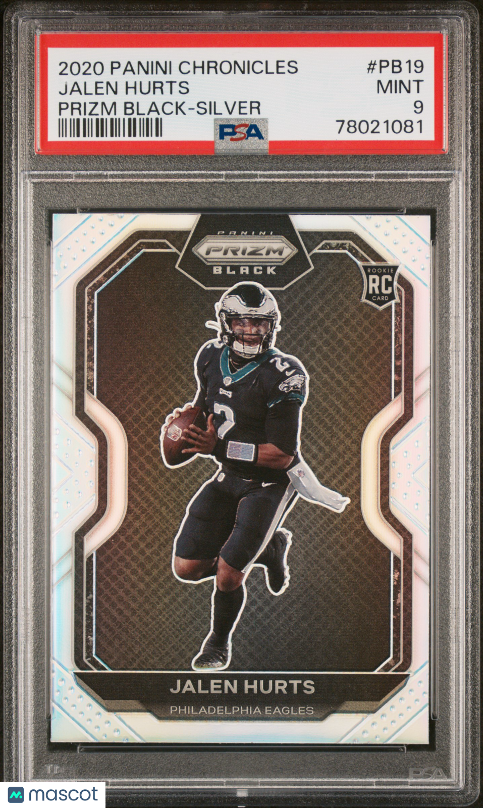 Jalen Hurts - 2020 Panini Chronicles Prizm Black Silver PSA 9