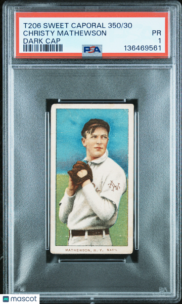 Christy Mathewson - 1909-11 T206 Sweet Caporal 350/30 Dark PSA 1