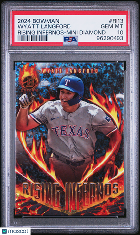Wyatt Langford - 2024 Bowman Rising Infernos Mini Diamond PSA 10 /150