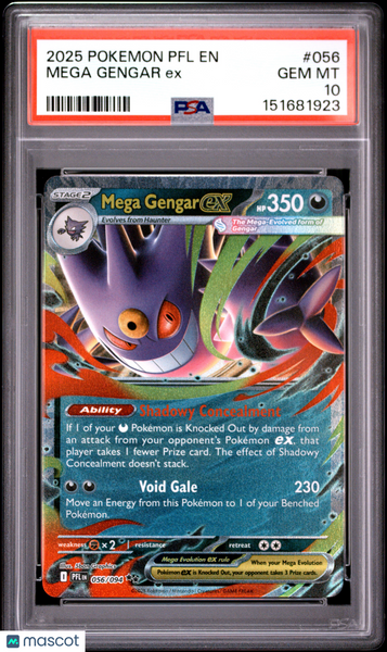 2025 Pokemon PFL EN-Phantasmal Flames Mega Gengar EX PSA 10 #056