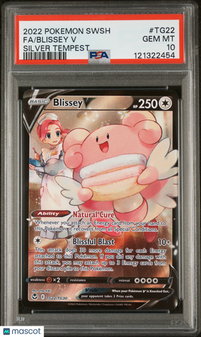 2022 Pokemon Sword & Shield Silver Tempest Blissey V #TG22 Fa Silver Tempest PSA 10