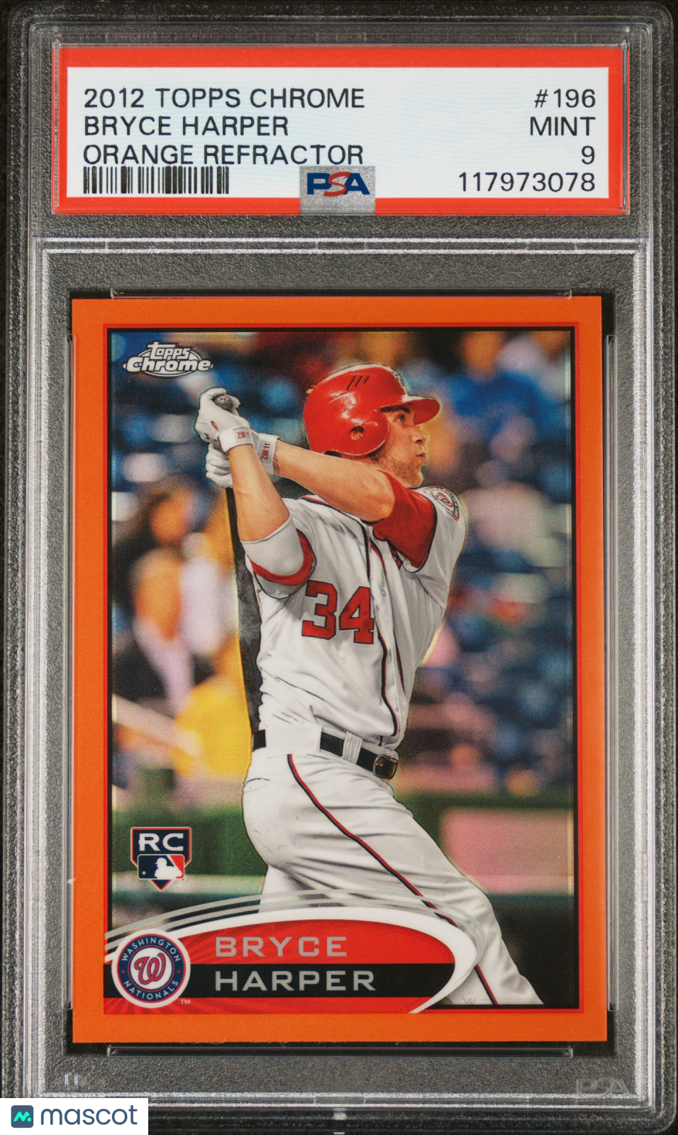 Bryce Harper - 2012 Topps Chrome Orange Refractor PSA 9