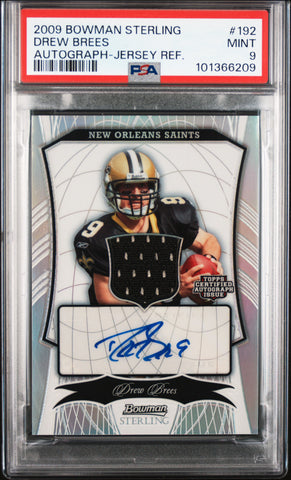 Drew Brees - 2009 Bowman Sterling Autograph Jersey Refractor PSA 9