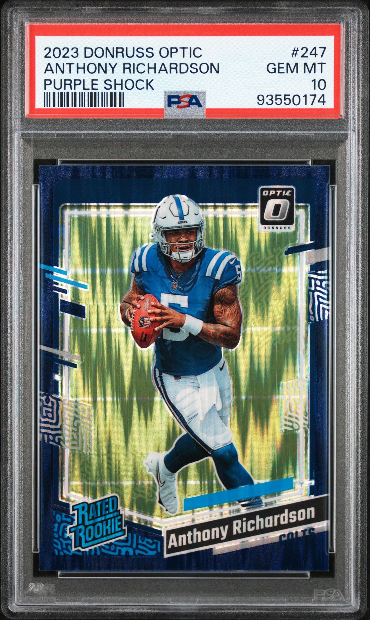 Anthony Richardson - 2023 Panini Donruss Optic Purple Shock PSA 10