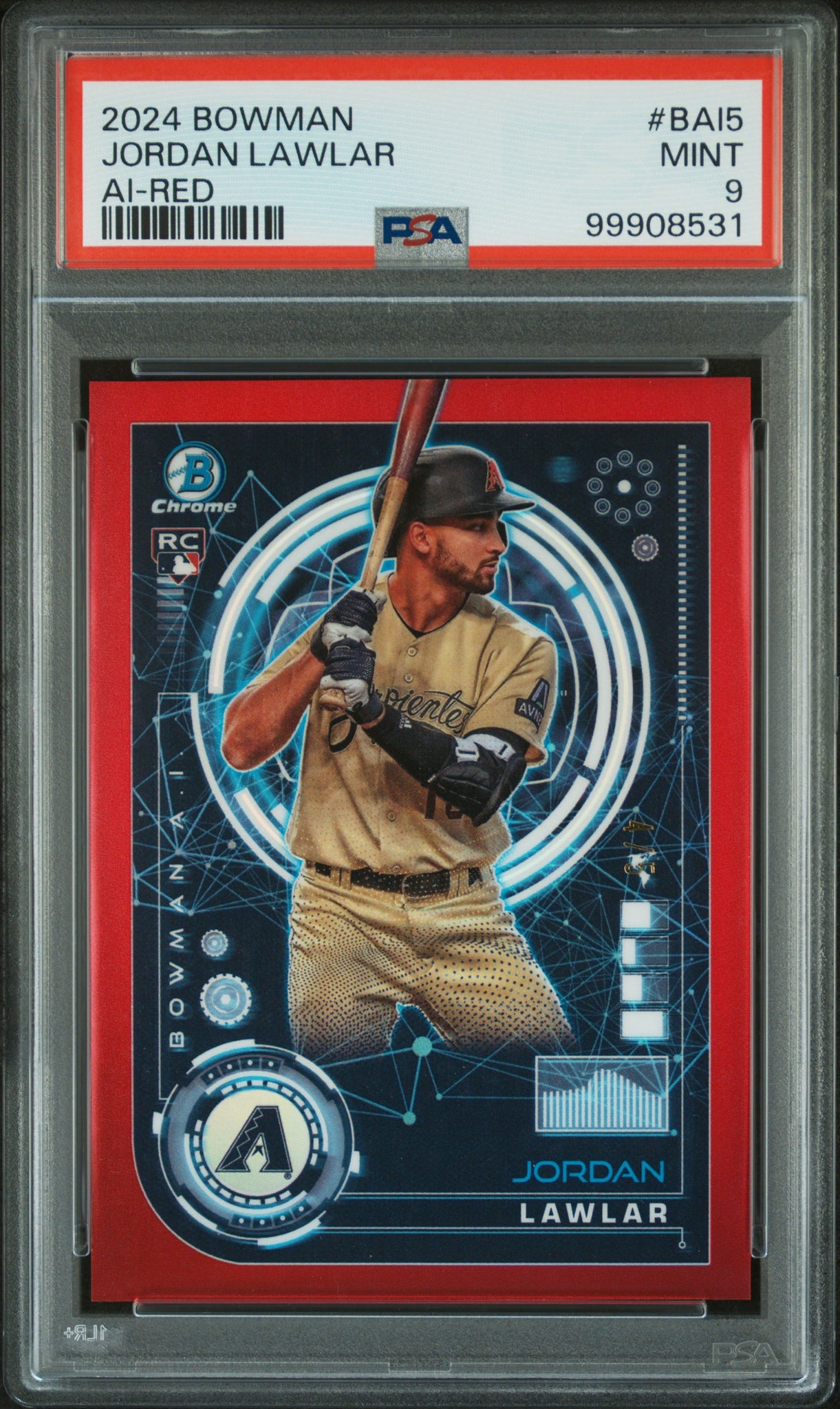 Jordan Lawlar - 2024 Bowman Bowman Ai Red PSA 9