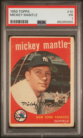 Mickey Mantle - 1959 Topps PSA 1