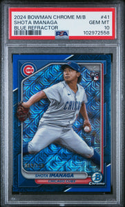 Shota Imanaga - 2024 Bowman Chrome Mega Box Blue Refractor PSA 10