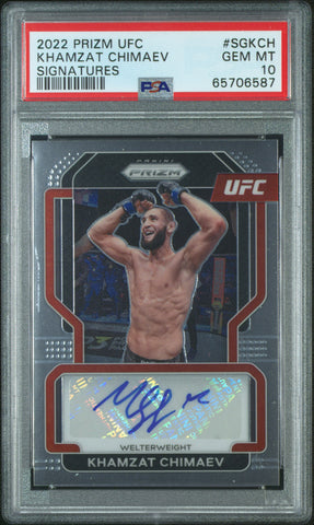 Khamzat Chimaev - 2022 Panini Prizm UFC Signatures PSA 10