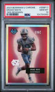 Drake Maye - 2023 Bowman University Chrome 1955 Bowman PSA 10