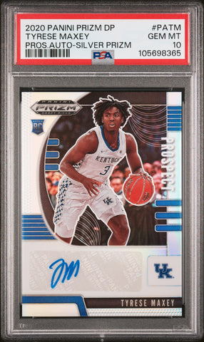 Tyrese Maxey - 2020 Panini Prizm Draft Picks Prospect Autographs Pros. Auto Silver PSA 10