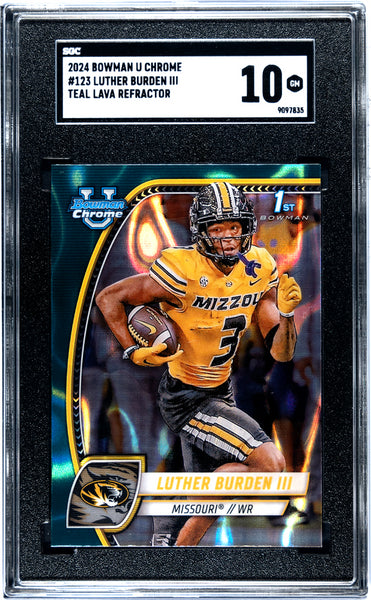 Luther Burden III - 2024 Bowman U Chrome Teal Lava Refractor SGC 10