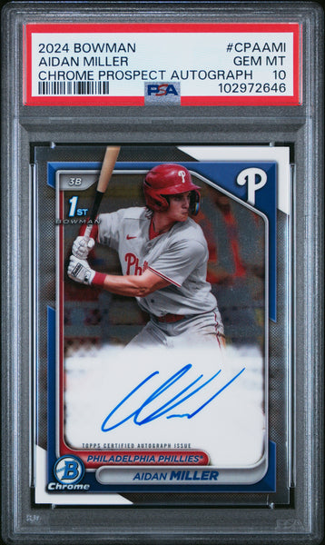 Aidan Miller - 2024 Bowman Chrome Prospect Autographs PSA 10