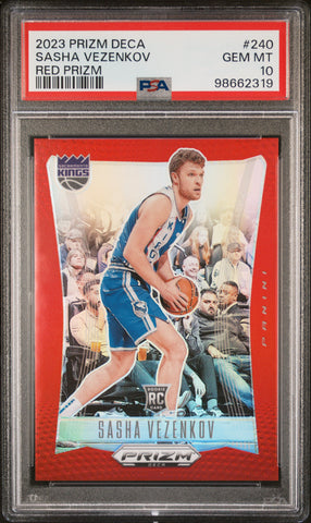 Sasha Vezenkov - 2023 Panini Prizm Deca Red PSA 10