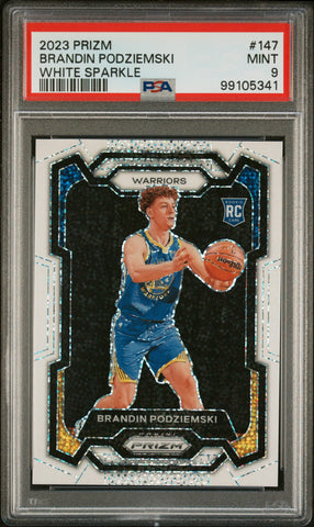 Brandin Podziemski - 2023 Panini Prizm White Sparkle PSA 9